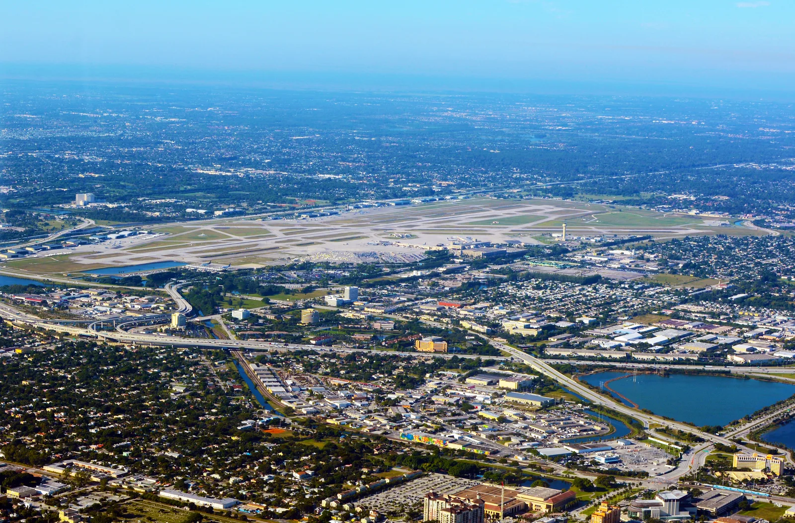 Aerial view of Palm Beach International Airport