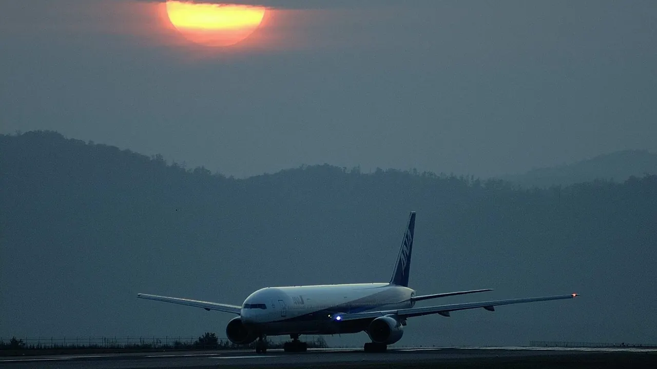 A runway and a Sunset