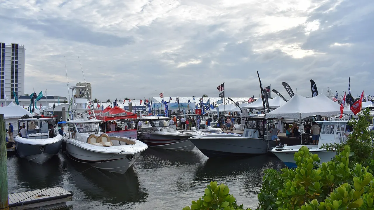 Boats on display at the Fort Lauderdale International Boat Show