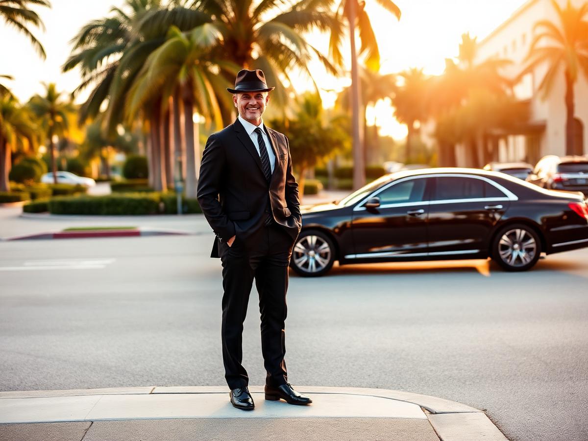 A chauffeur on standby for the day. — PBI Limos chauffeur service in South Florida