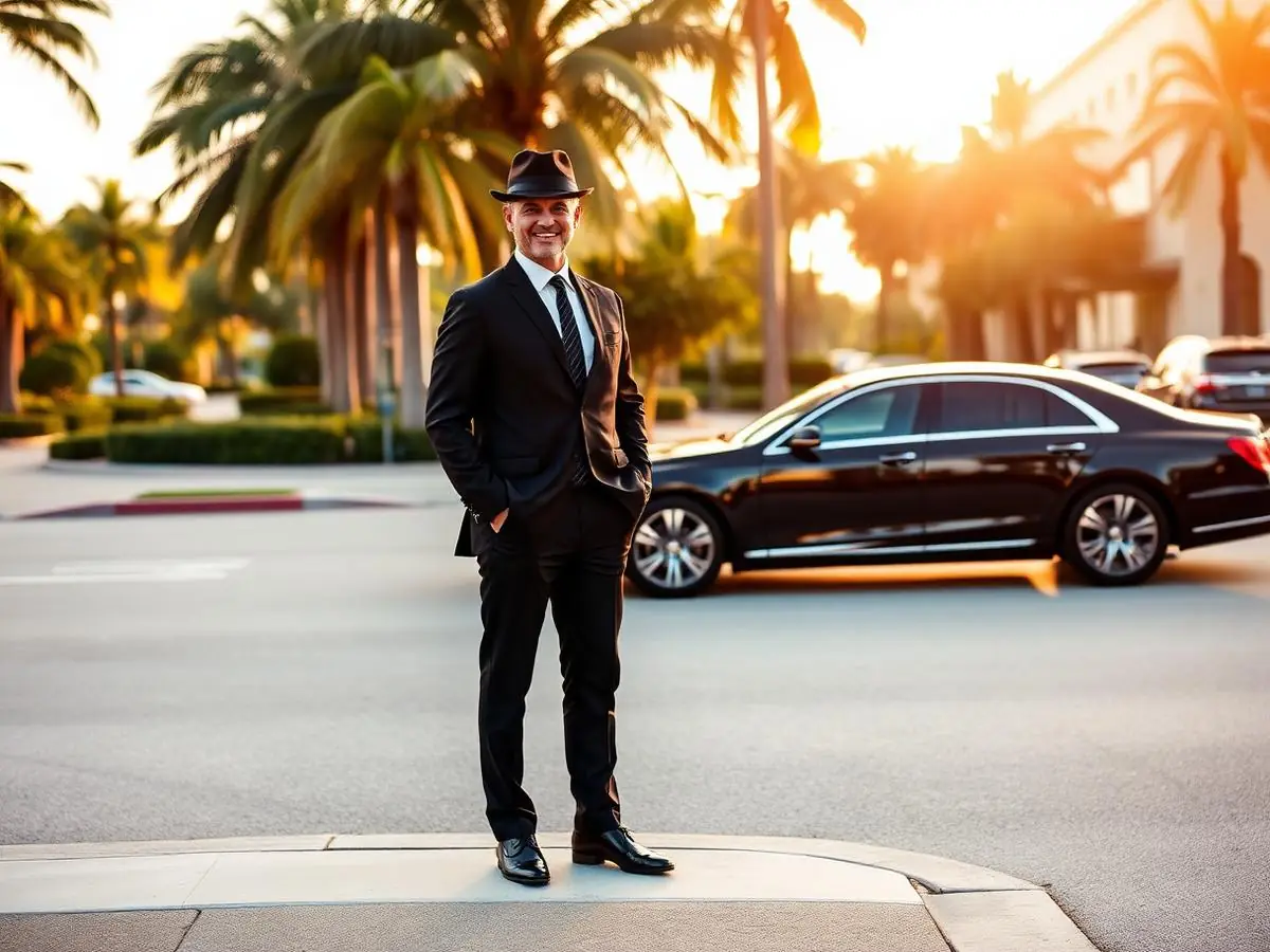 A chauffeur on standby for the day. — PBI Limos chauffeur service in South Florida