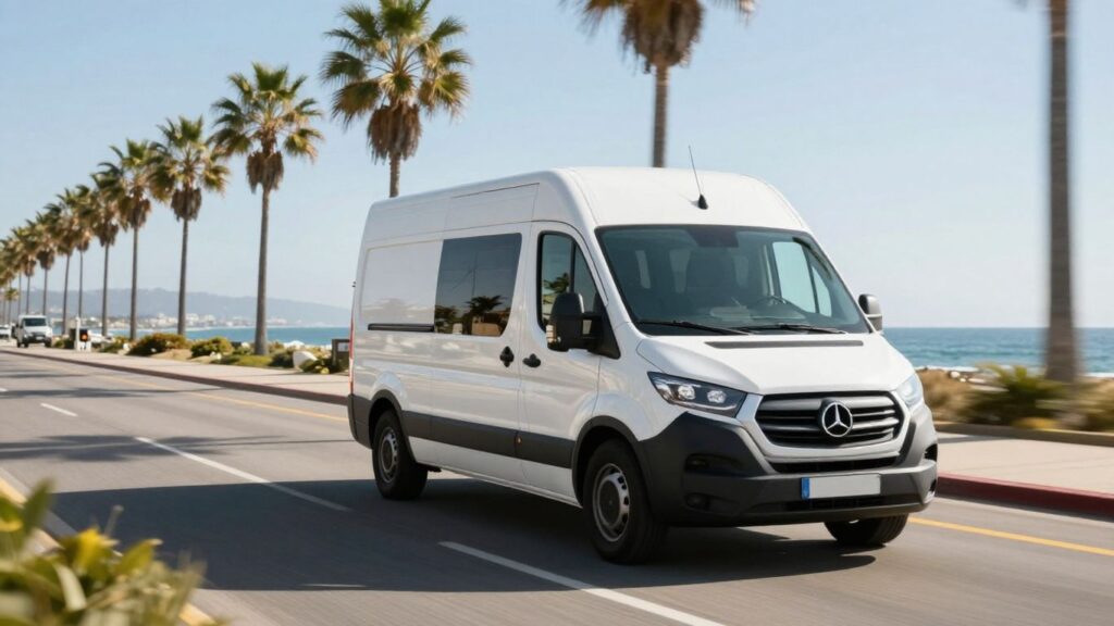 Shuttle van traveling from Fort Lauderdale to Port of Miami.
