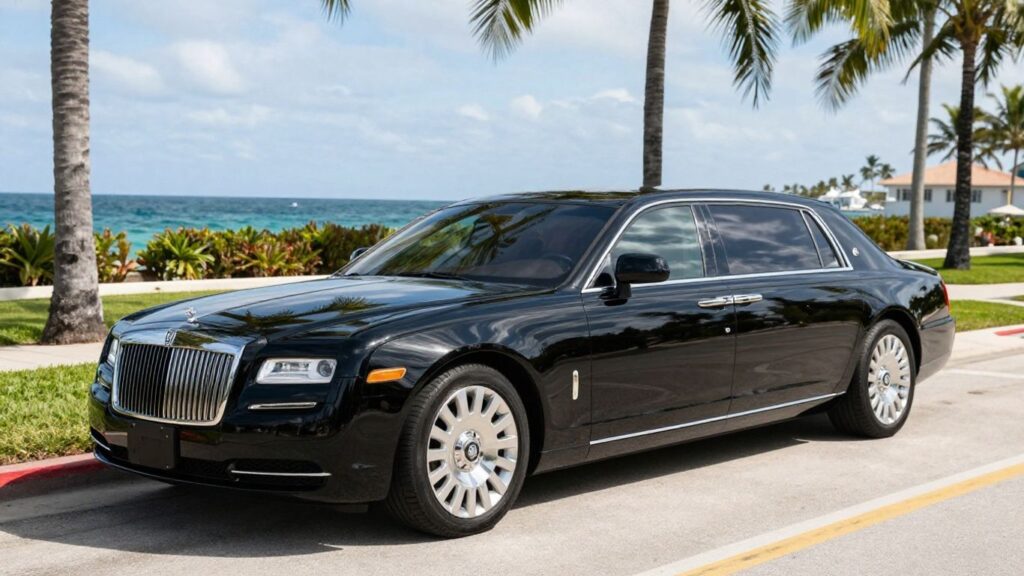 Luxury limousine in Palm Beach