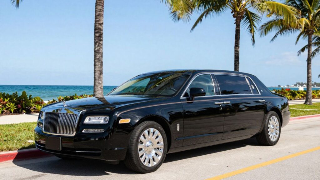 Luxury limousine in West Palm Beach.